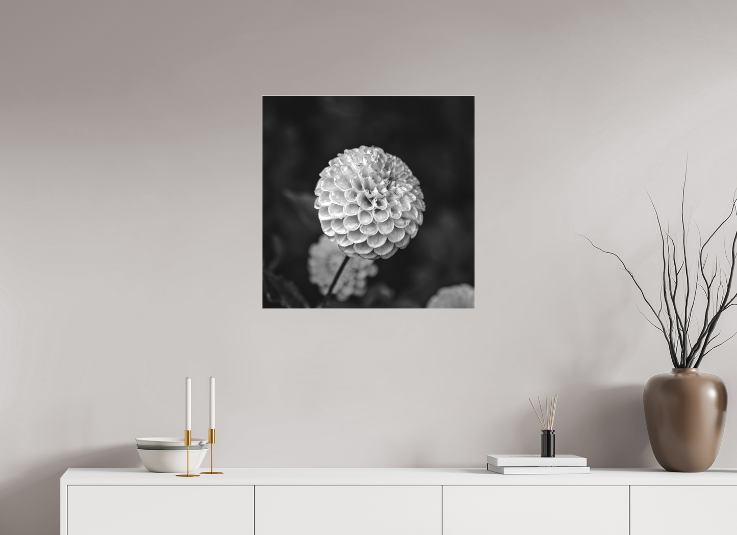 Echoes of Rain-Framed B&W Print Under Acrylic by Richard H Knight