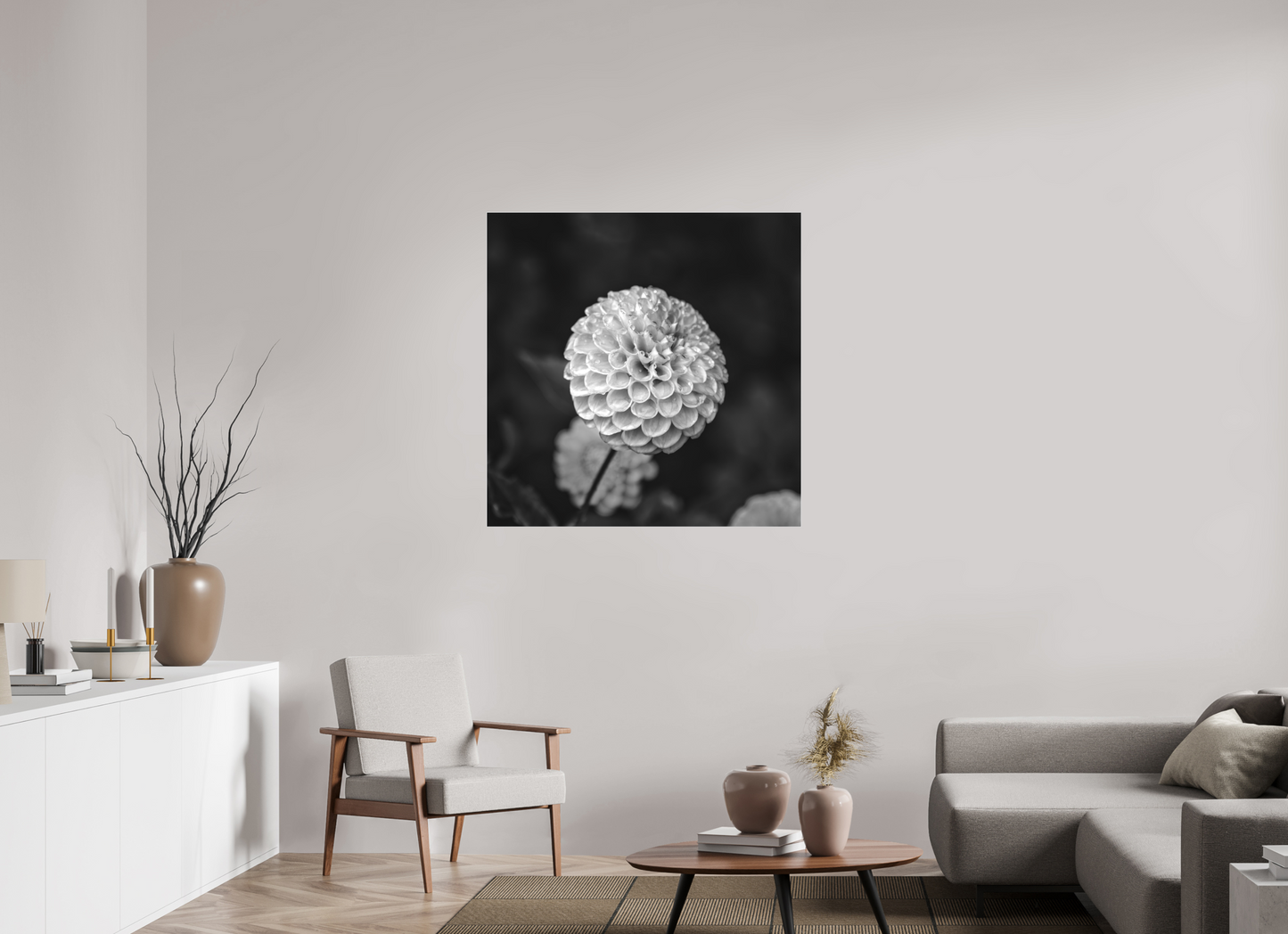 Echoes of Rain-Framed B&W Print Under Acrylic by Richard H Knight
