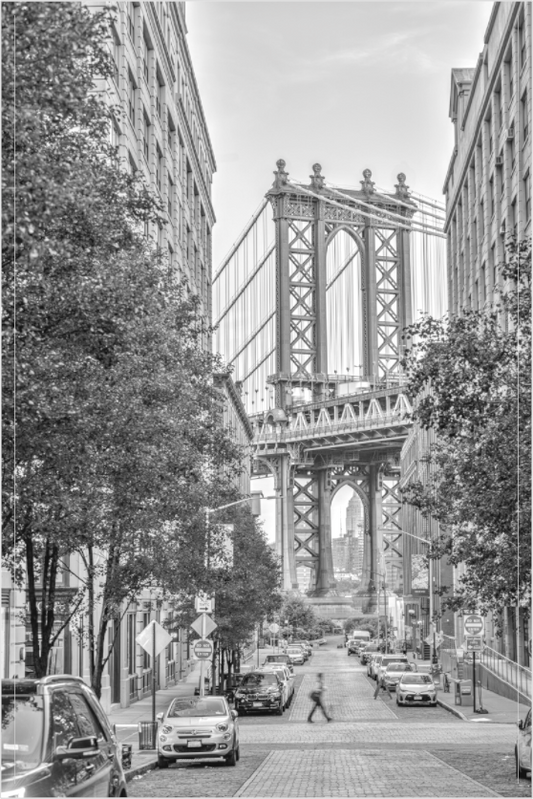 Main image Manhattan Bridge-Framed B&W Print by Richard H Knight