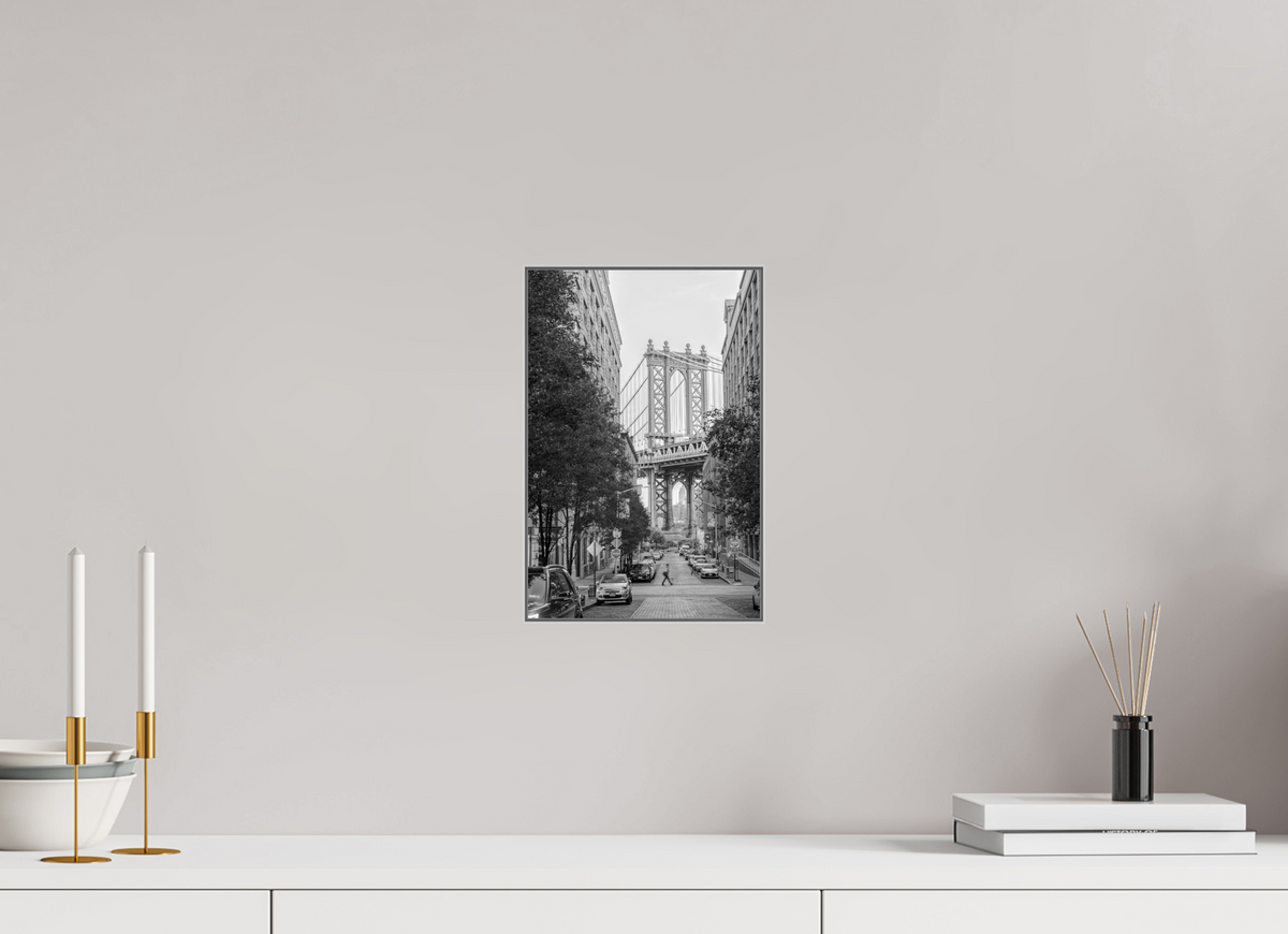 8 x 12″, Giclée Prints on Metal Passing — Framed Manhattan Bridge Black & White Fine Art Photography Print | Richard H Knight