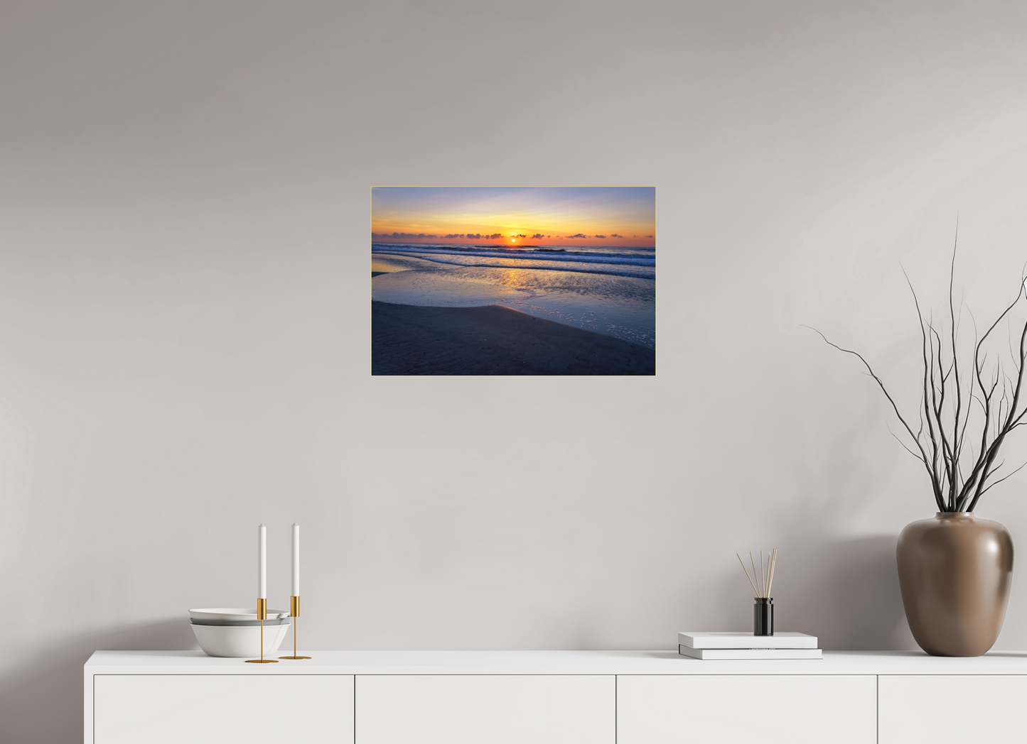 24 x 16″, Framed Print under Matte Acrylic Dawn Patrol — Framed Ocean Sunrise Fine Art Photography Print | Richard H Knight