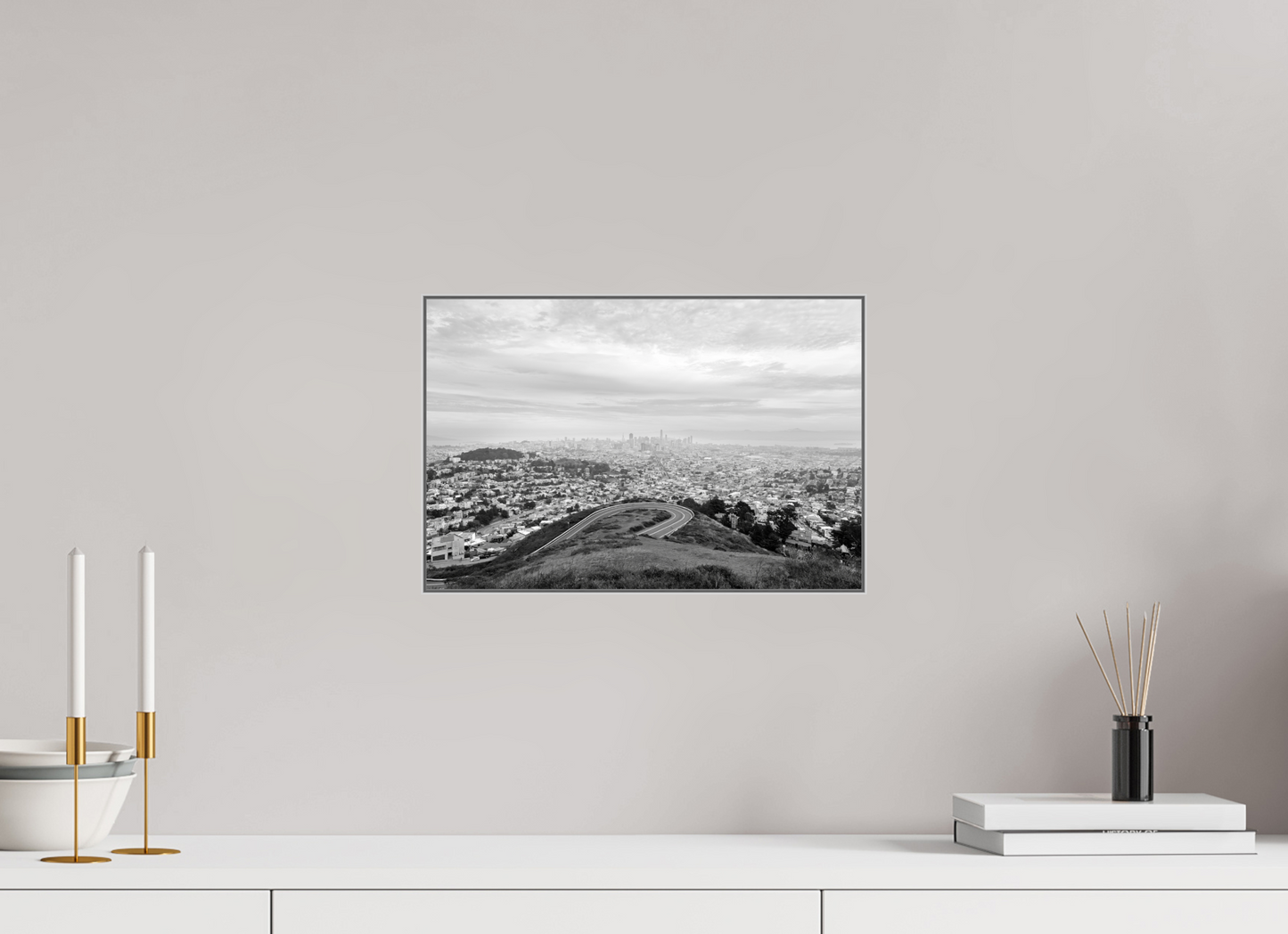 15 x 10″, Ag Artbox|FineArt|ALDibond Downtown San Francisco-Framed B&W print by Richard H Knight