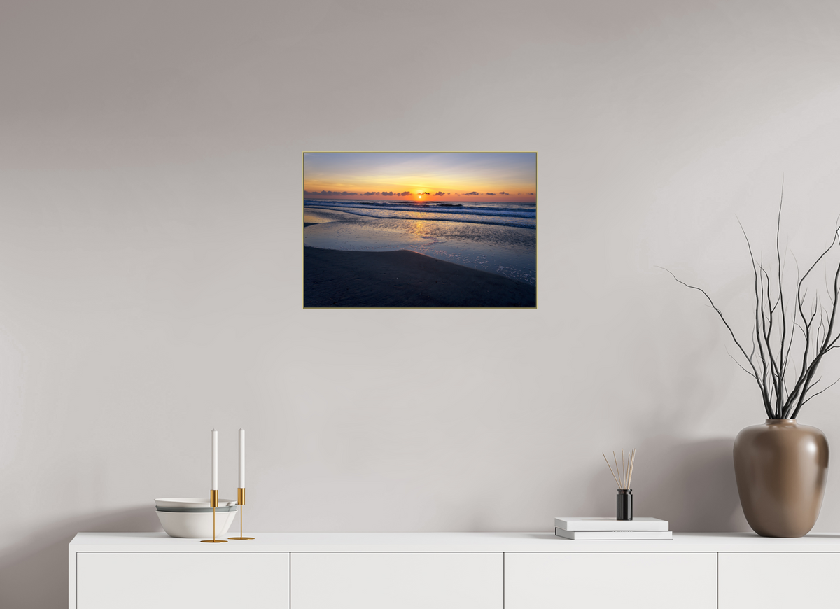 24 x 16″, Framed Giclée Print on Metal Dawn Patrol — Framed Ocean Sunrise Fine Art Photography Print | Richard H Knight