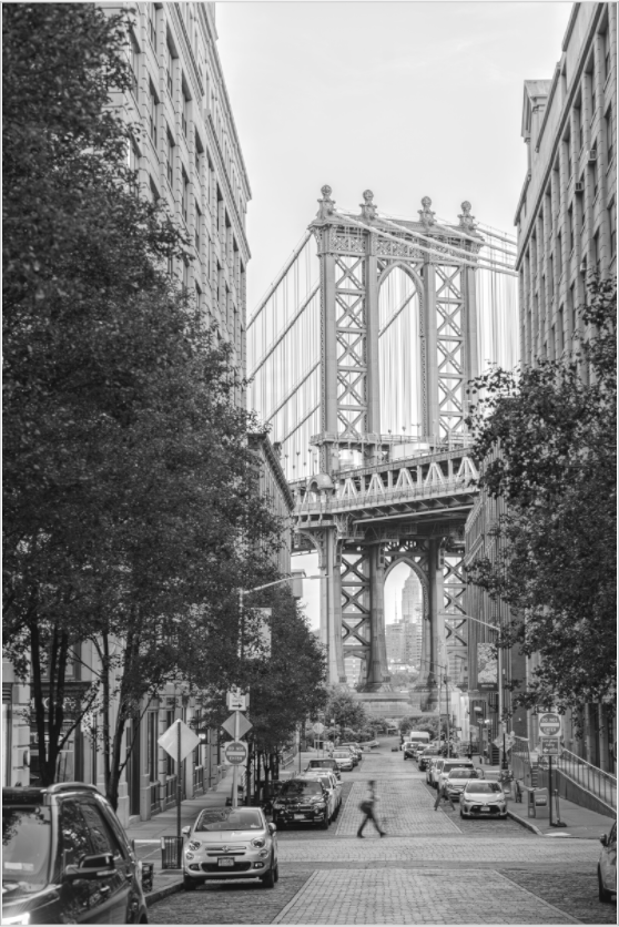Main image Passing — Framed Manhattan Bridge Black & White Fine Art Photography Print | Richard H Knight