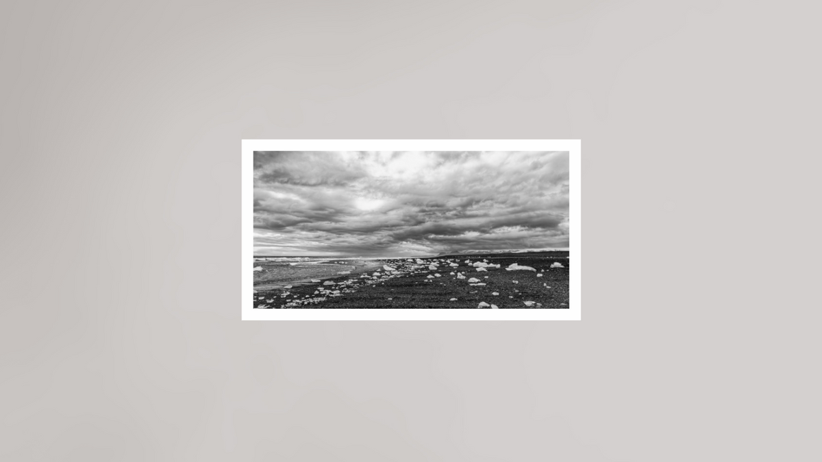 Beach Diamonds, 32×16″ — B&W Photo Print on Ilford Baryta Paper | Richard H Knight