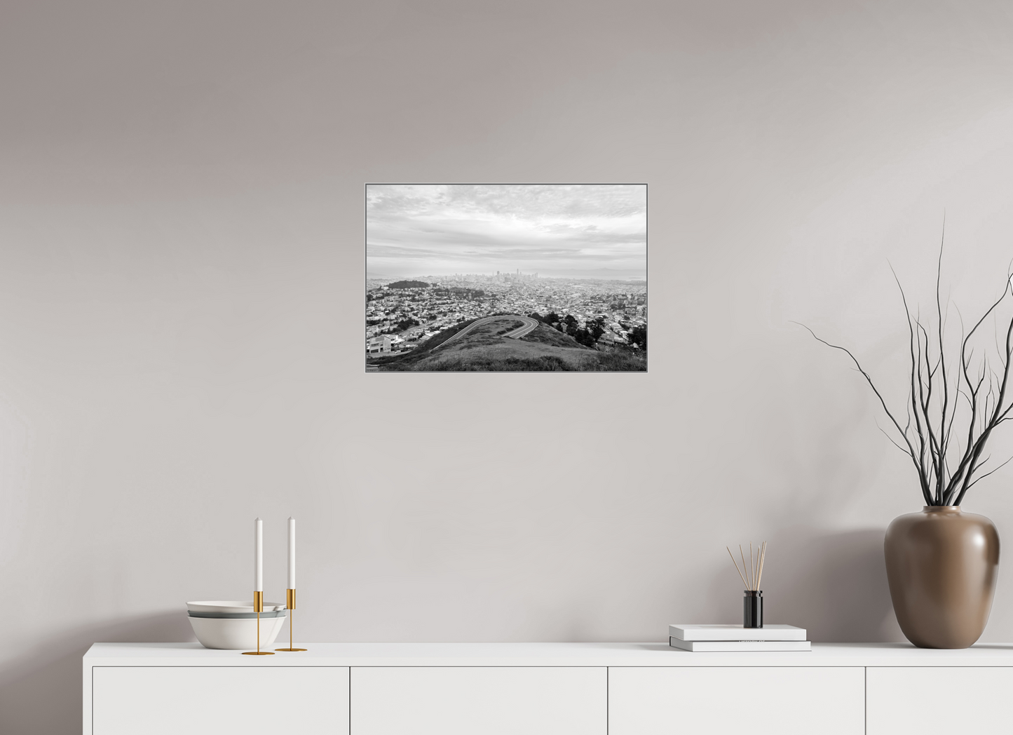 24 x 16″, Framed Giclée Print on Metal Drift — Framed San Francisco Skyline Fine Art Photography Print | Richard H Knight