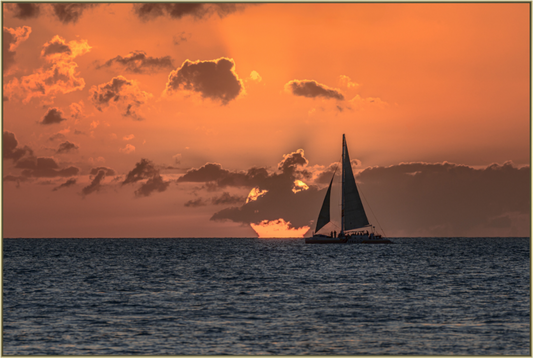 Main image Last Light — Framed Sailboat Sunset Fine Art Photography Print | Richard H Knight