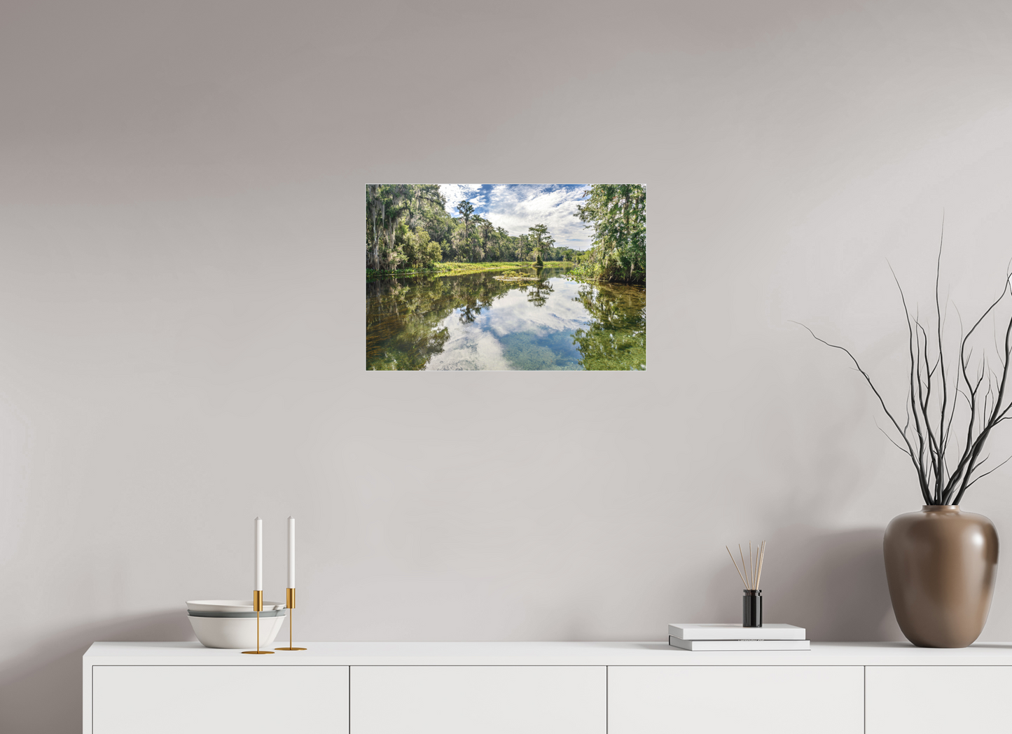 24 x 16″, Framed Print under Matte Acrylic Perfectly Still — Framed Old Florida Fine Art Photography Print | Richard H Knight