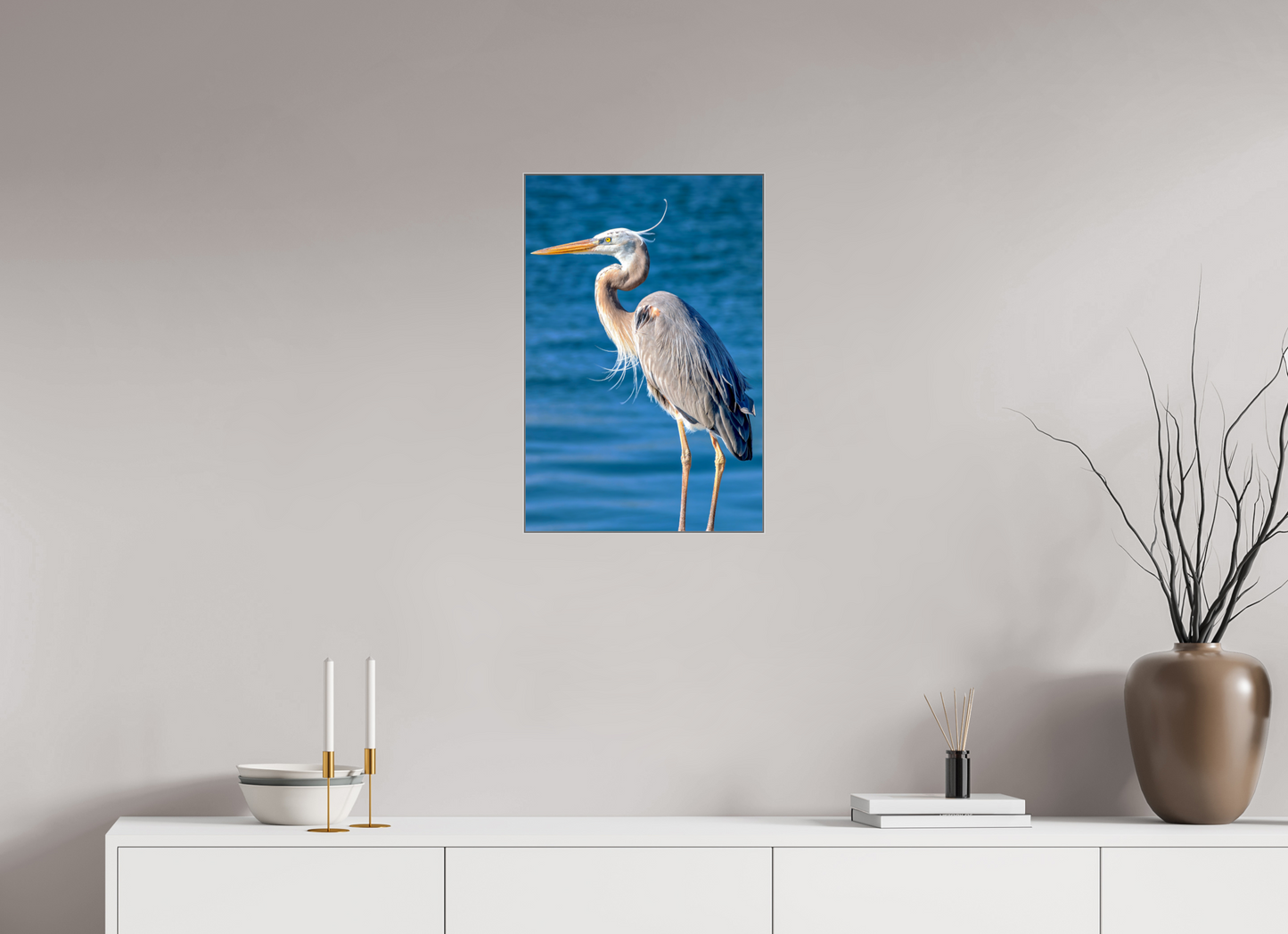 16 x 24″, Ag Artbox|FineArt|ALDibond Blue Heron-Framed Color Print by Richard H Knight