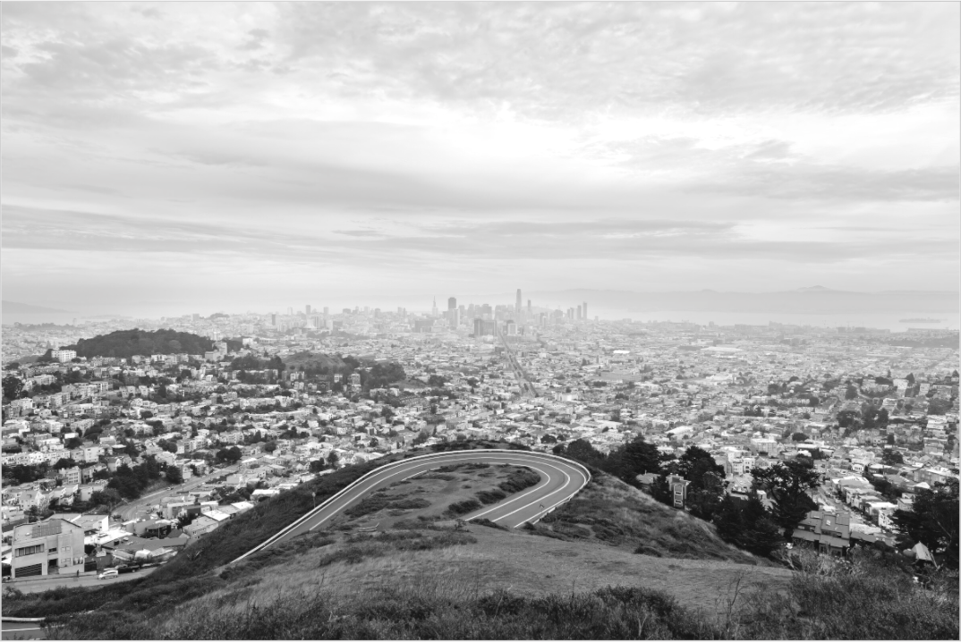 Main image Downtown San Francisco-Framed B&W print by Richard H Knight