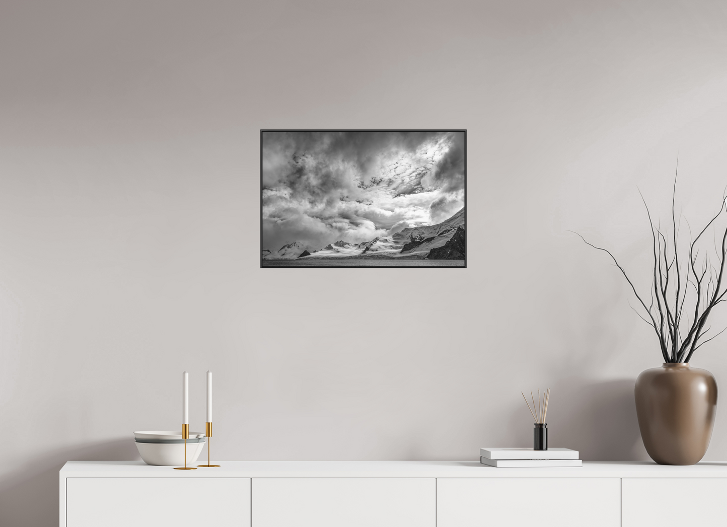 24 x 16″, B&W Print on Metal in 1" Black Art Box Antarctic Summer - Framed Antarctic Landscape Fine Art Photography Print | Richard H Knight