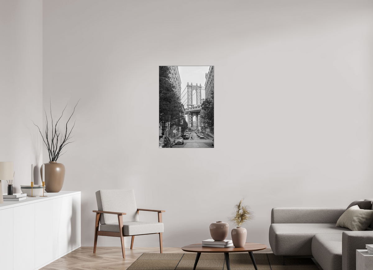 24 x 36″, Giclée Prints on Metal Passing — Framed Manhattan Bridge Black & White Fine Art Photography Print | Richard H Knight